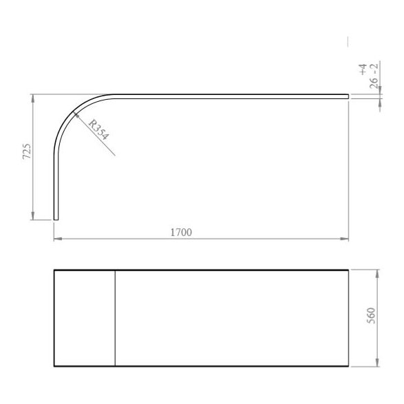 Oban 1700 x 725mm Bath Heavy Duty Panel