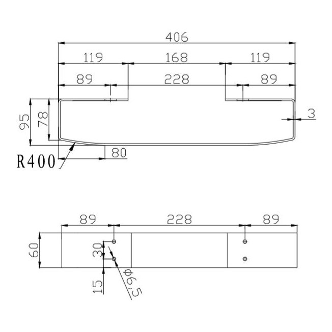 Lewis 375mm Retro Fit Towel Bar