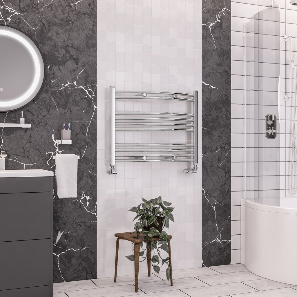 Wendover Curved Multirail 600 x 750 Chrome