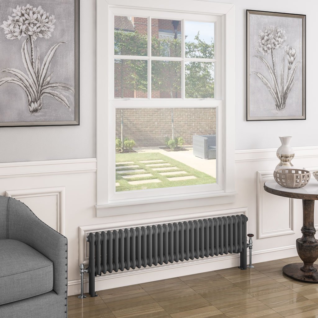 Imperia 2 Column Radiator 300 x 1370mm - Matt Anthracite