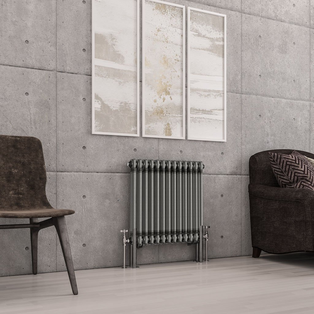 Imperia 2 Column Radiator 600 x 605mm - Bare Metal