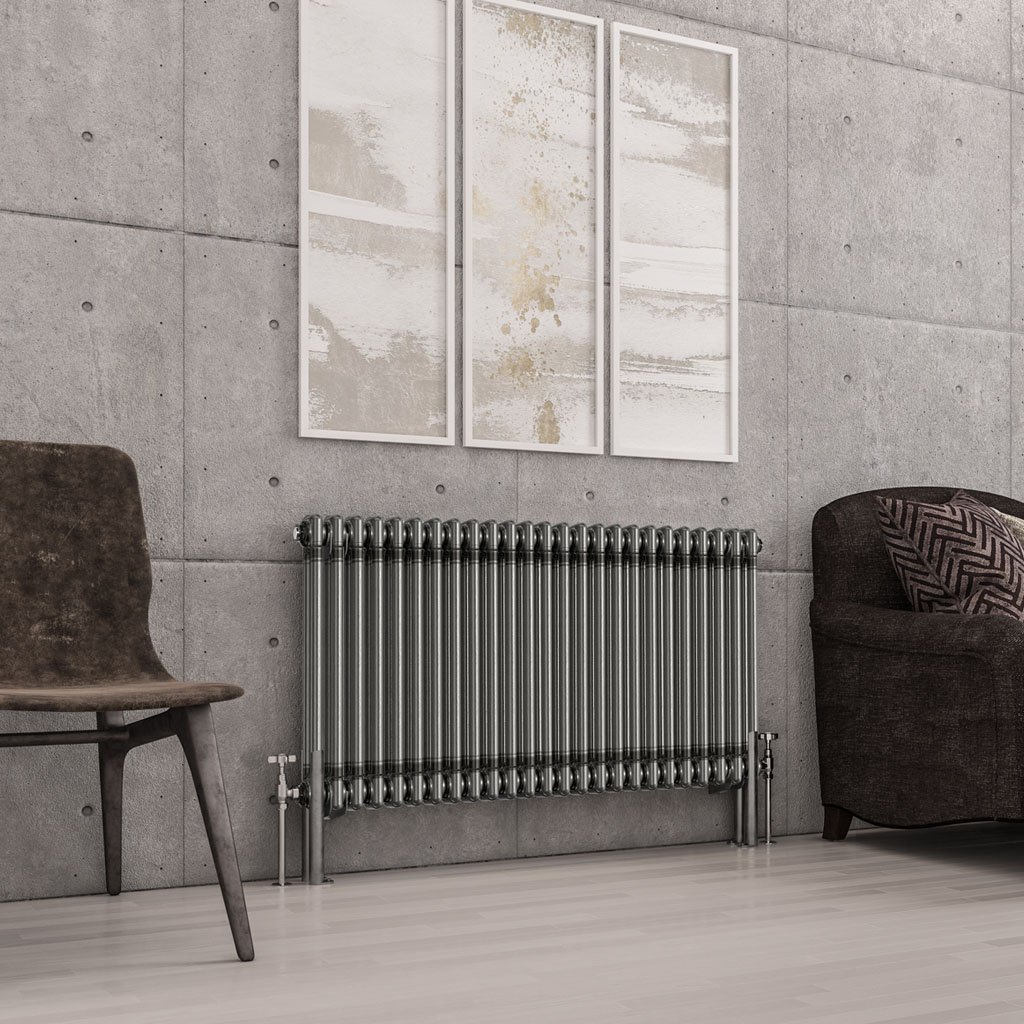 Imperia 2 Column Radiator 600 x 1145mm - Bare Metal