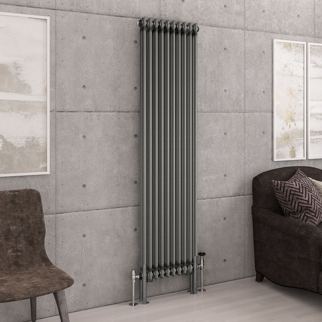 Imperia 2 Column Radiator 1800 x 470mm - Bare Metal