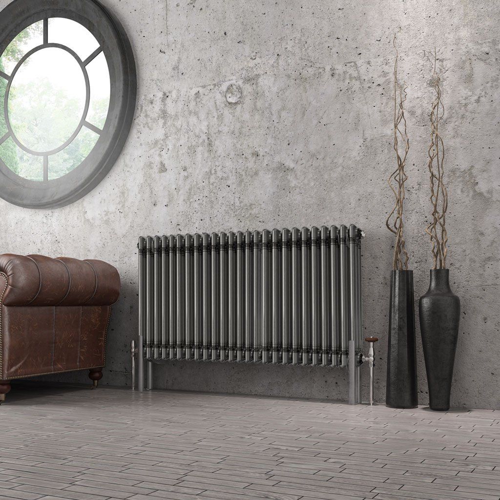 Imperia 3 Column Radiator 600 x 1145mm - Bare Metal