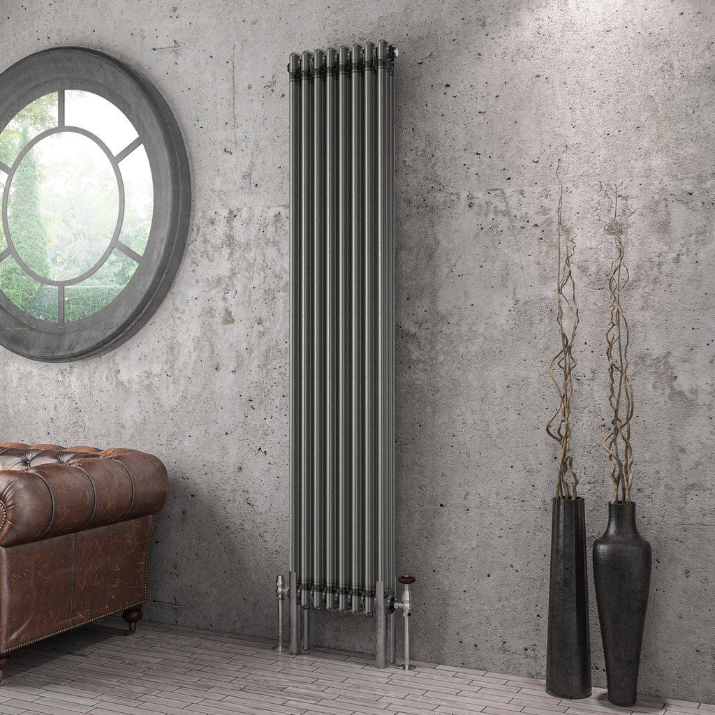 Imperia 3 Column Radiator 1800 x 380mm - Bare Metal