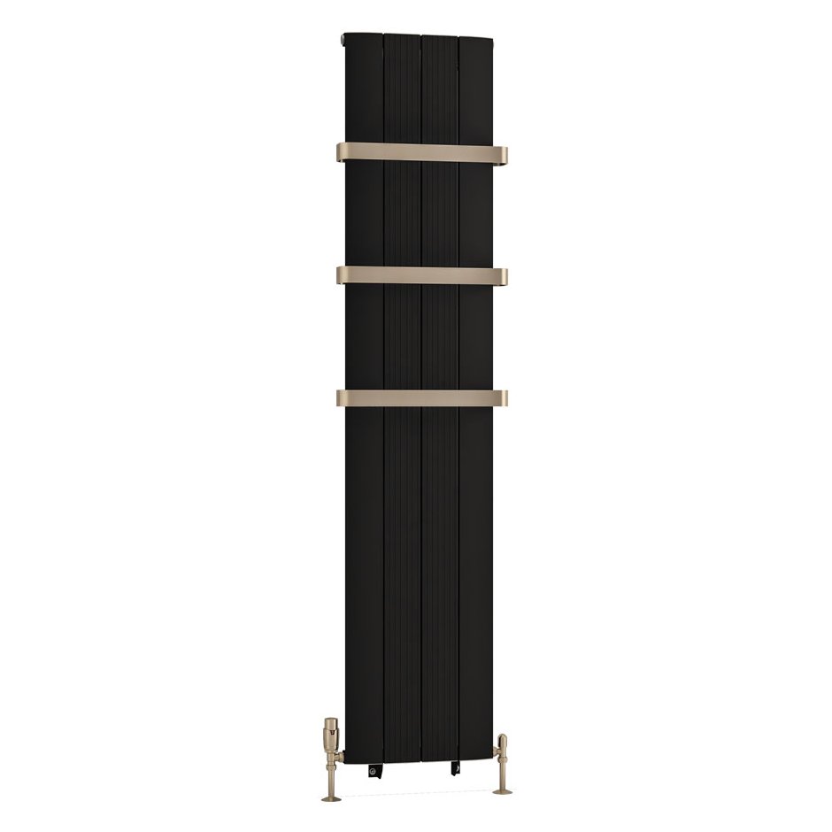 Trent 1800 x 375 Aluminium Radiator Matt Black