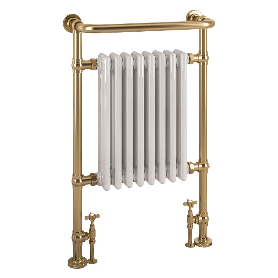 Isbourne 940 x 600 Brushed Brass / Gloss White