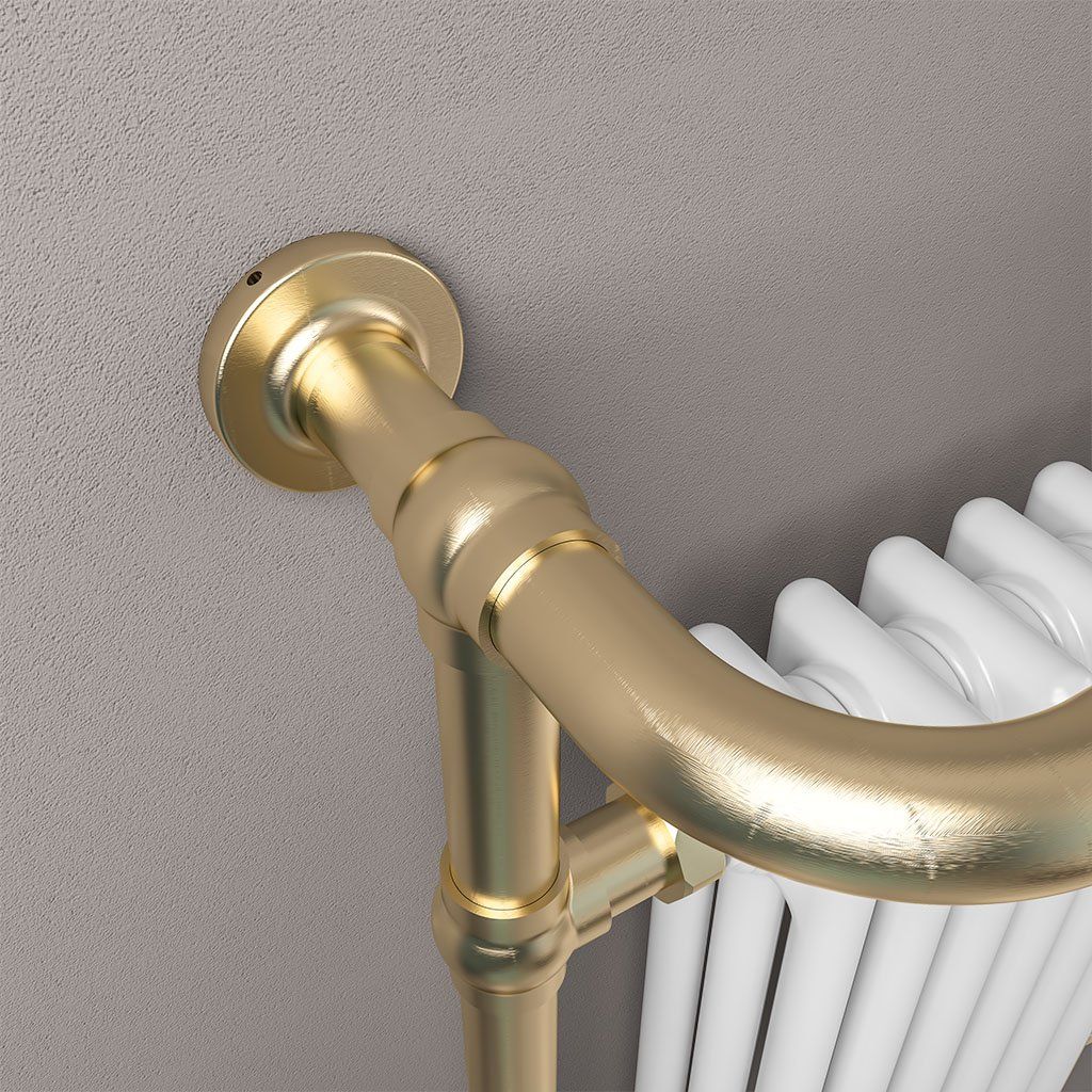 Isbourne 940 x 600 Brushed Brass / Gloss White