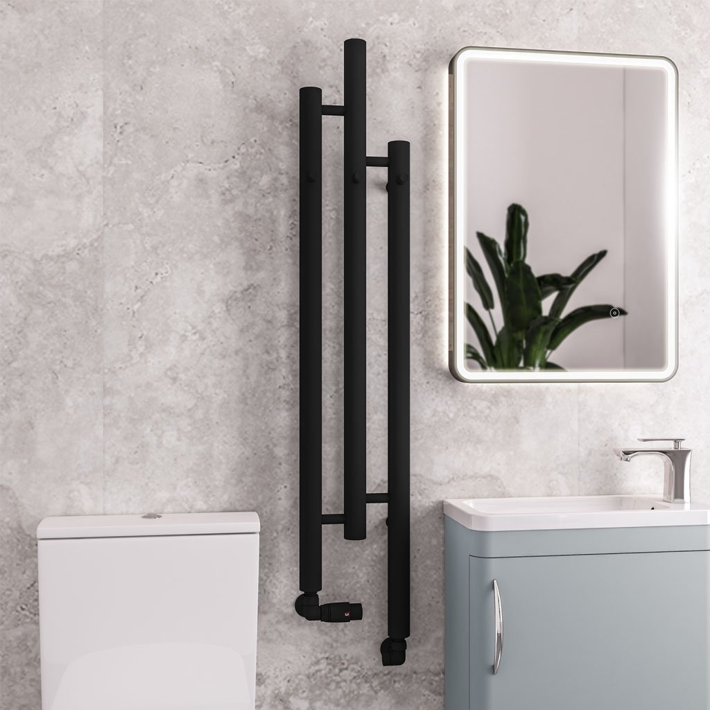 Portchester 1200 x 260 Radiator Matt Black