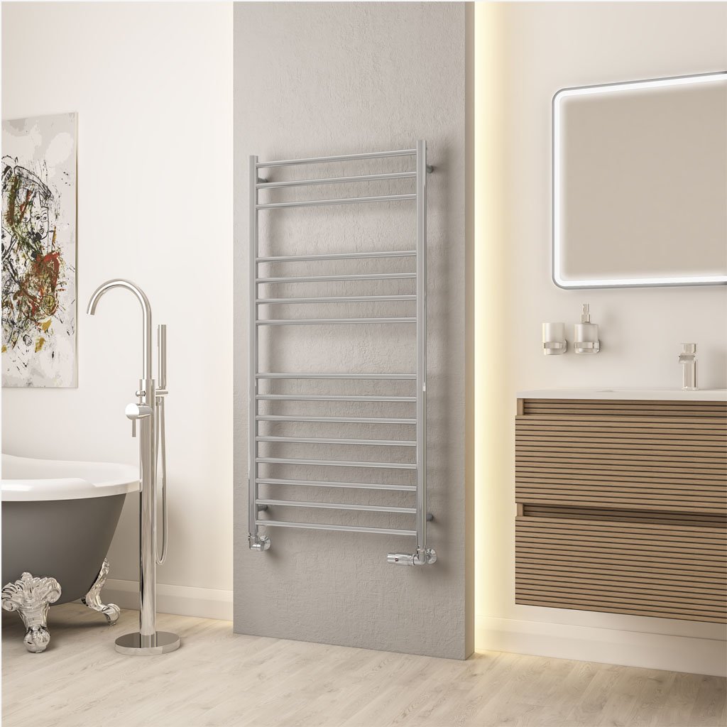 Violla II 1210 x 600 Stainless Steel Towel Rail - Mirror Polished
