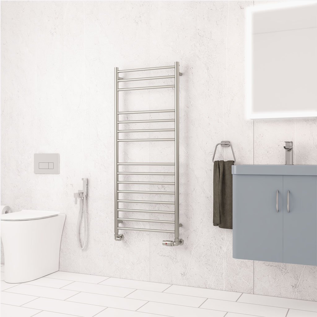 Violla II 1210 x 500 Stainless Steel Towel Rail - Brushed