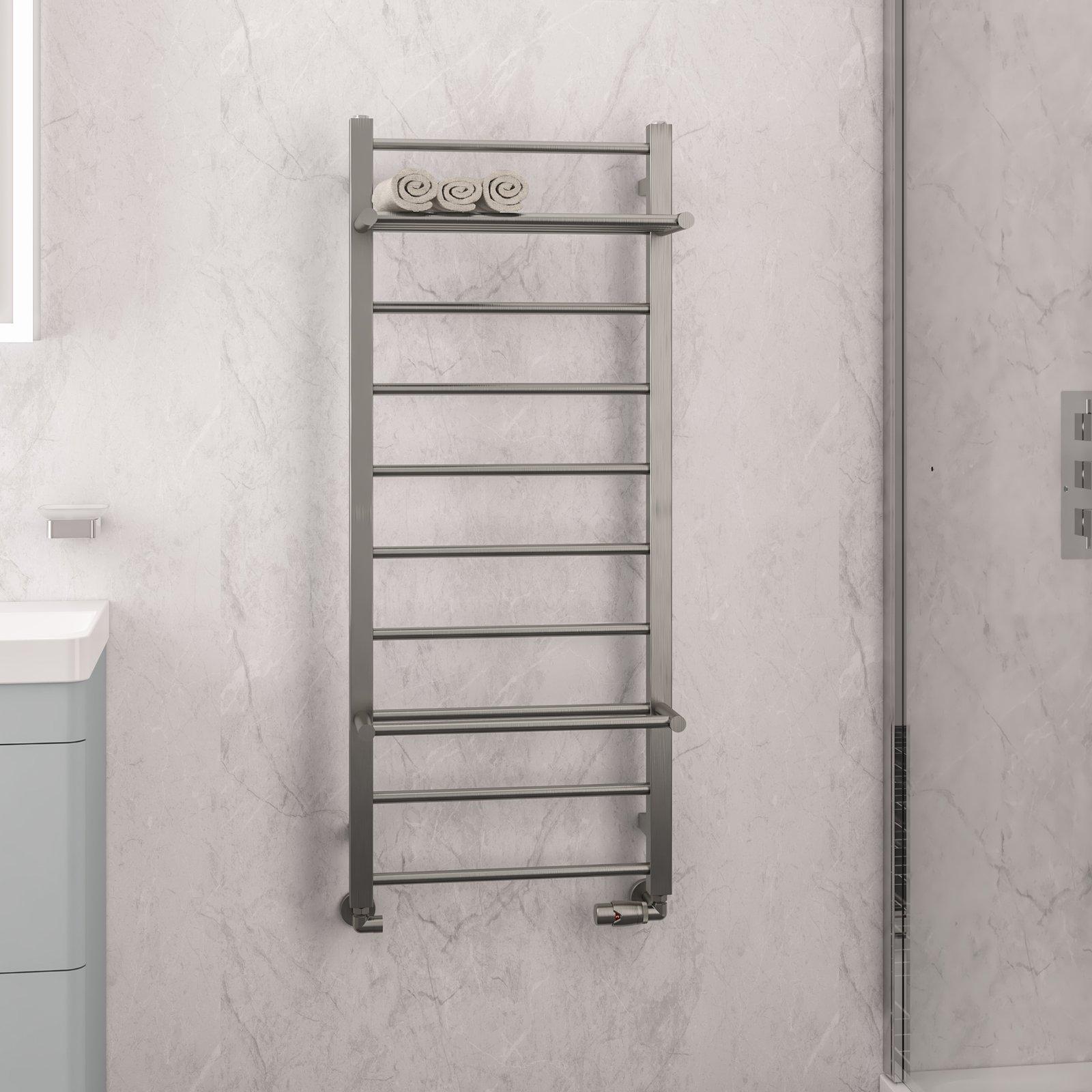 Velino Stainless Steel Towel Rail 1200 x 500 - Brushed