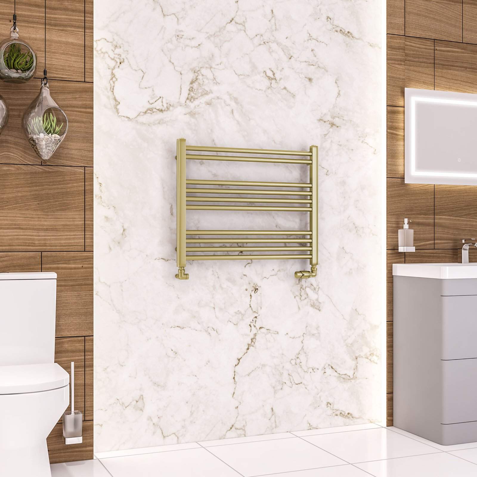 Wendover Straight Multirail 600 x 750 - Brushed Brass