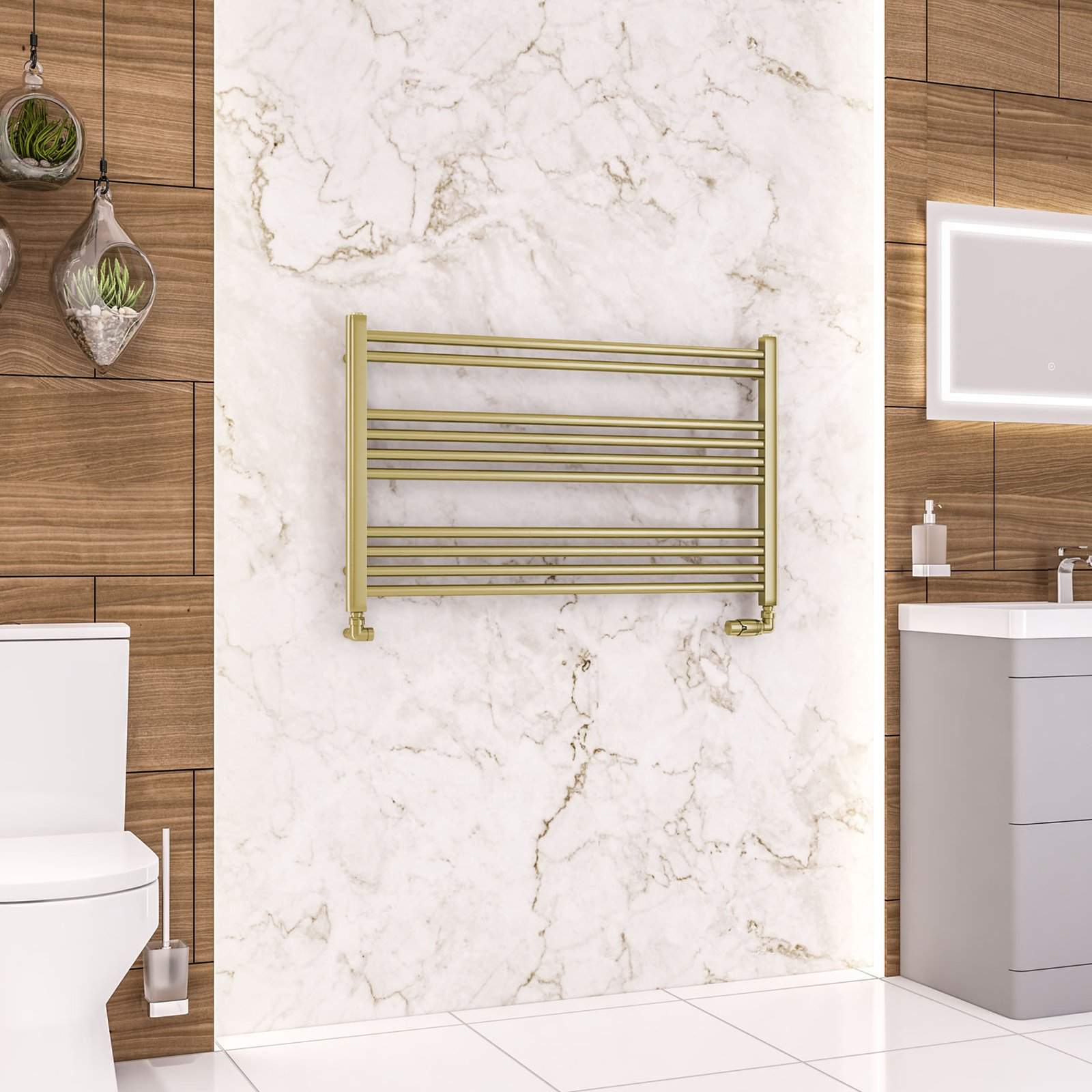Wendover Straight Multirail 600 x 1000 - Brushed Brass
