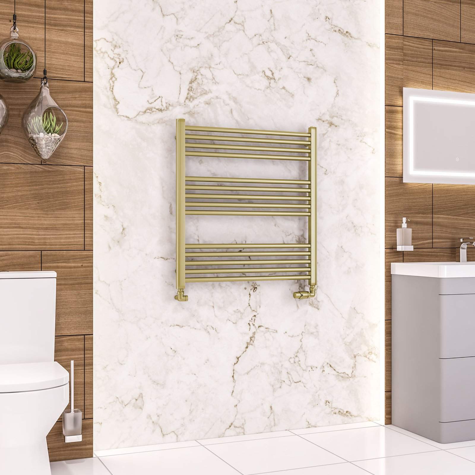 Wendover Straight Multirail 800 x 750 - Brushed Brass