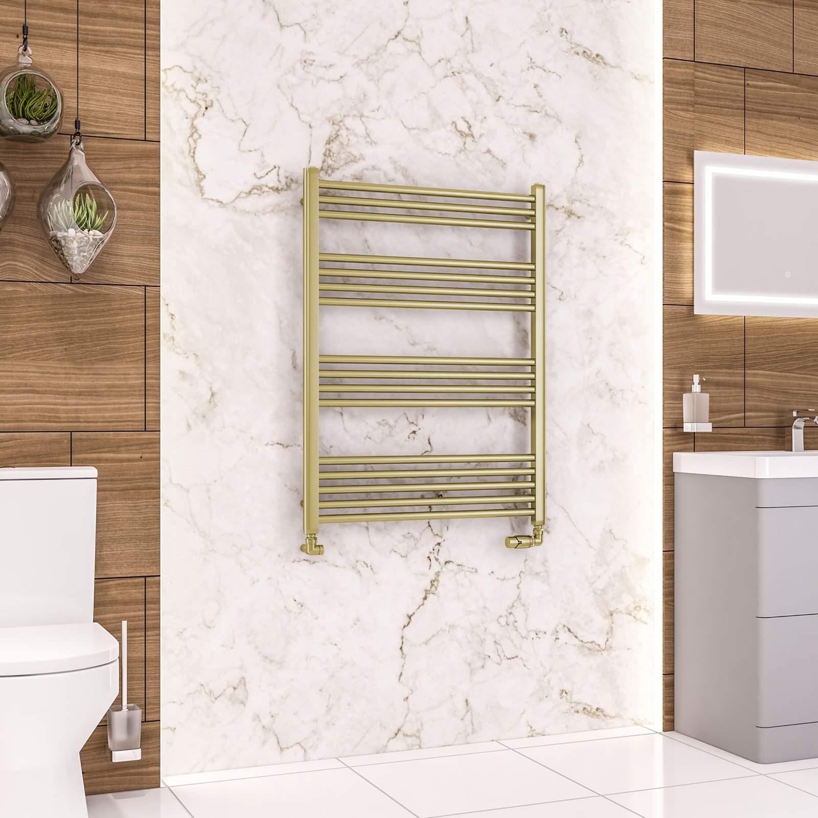 Wendover Straight Multirail 1000 x 750 - Brushed Brass