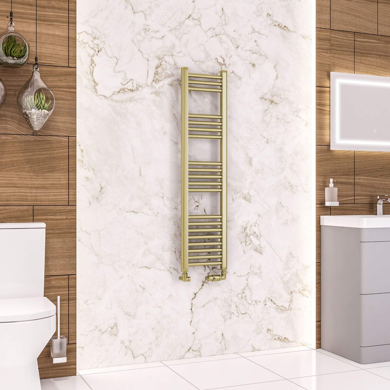 Wendover Straight Multirail 1200 x 300 - Brushed Brass