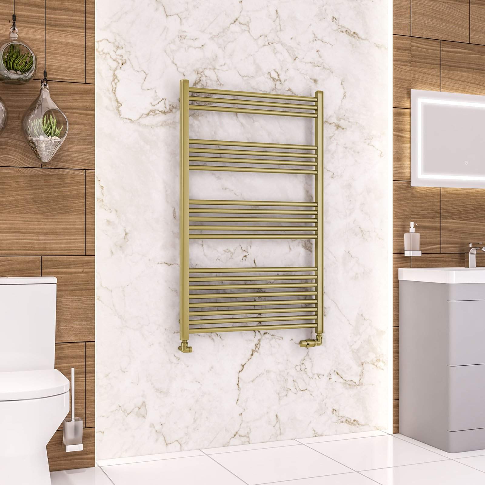 Wendover Straight Multirail 1200 x 750 - Brushed Brass