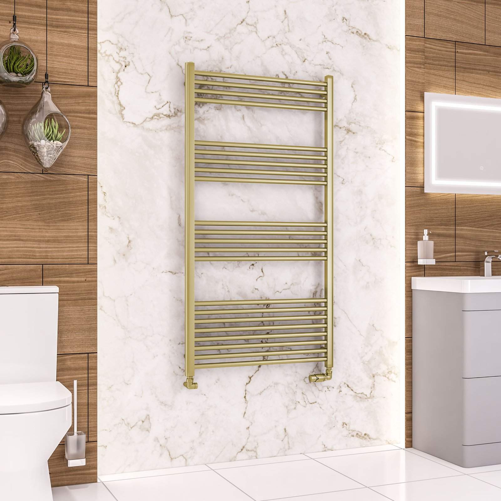 Wendover Straight Multirail 1400 x 750 - Brushed Brass