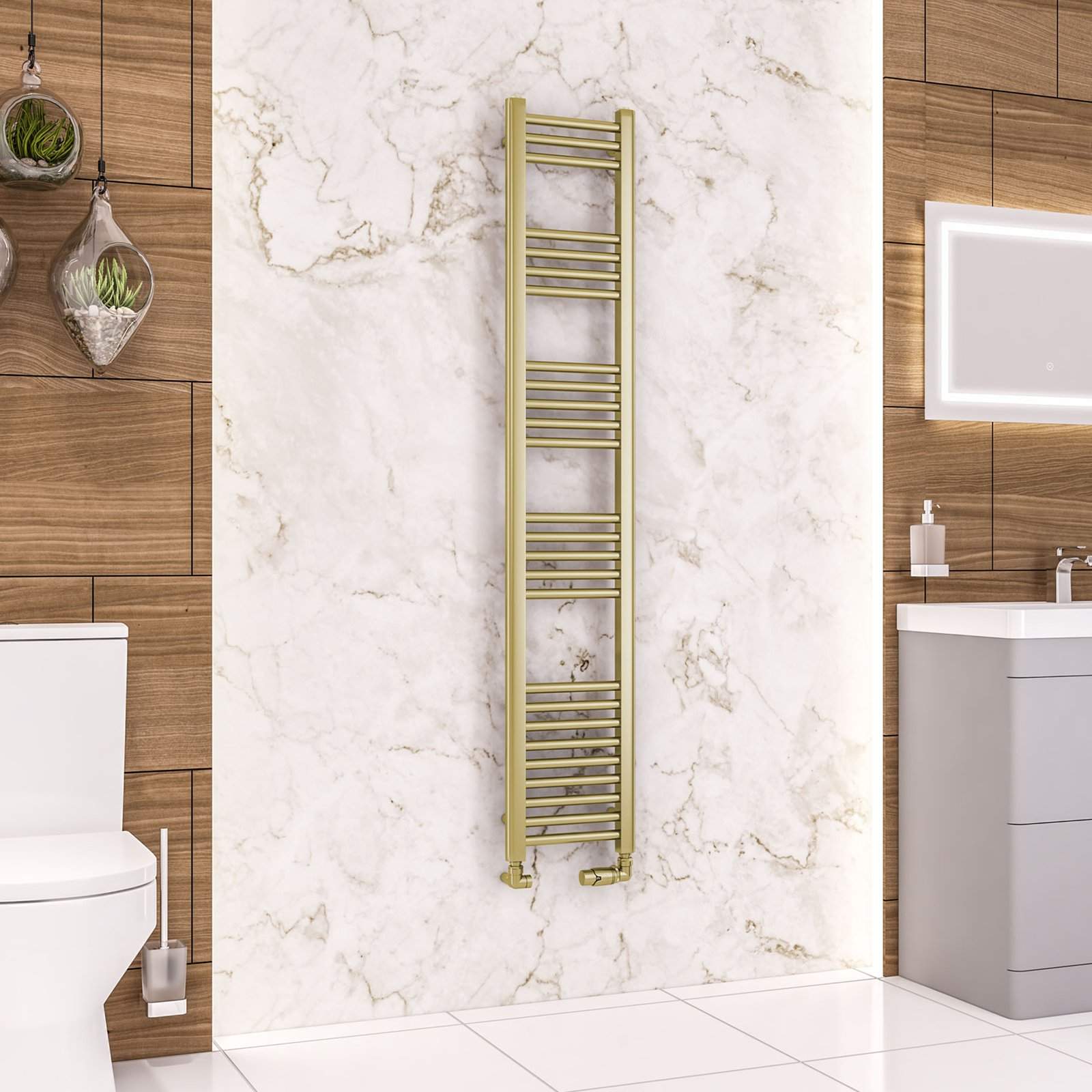 Wendover Straight Multirail 1600 x 300 - Brushed Brass