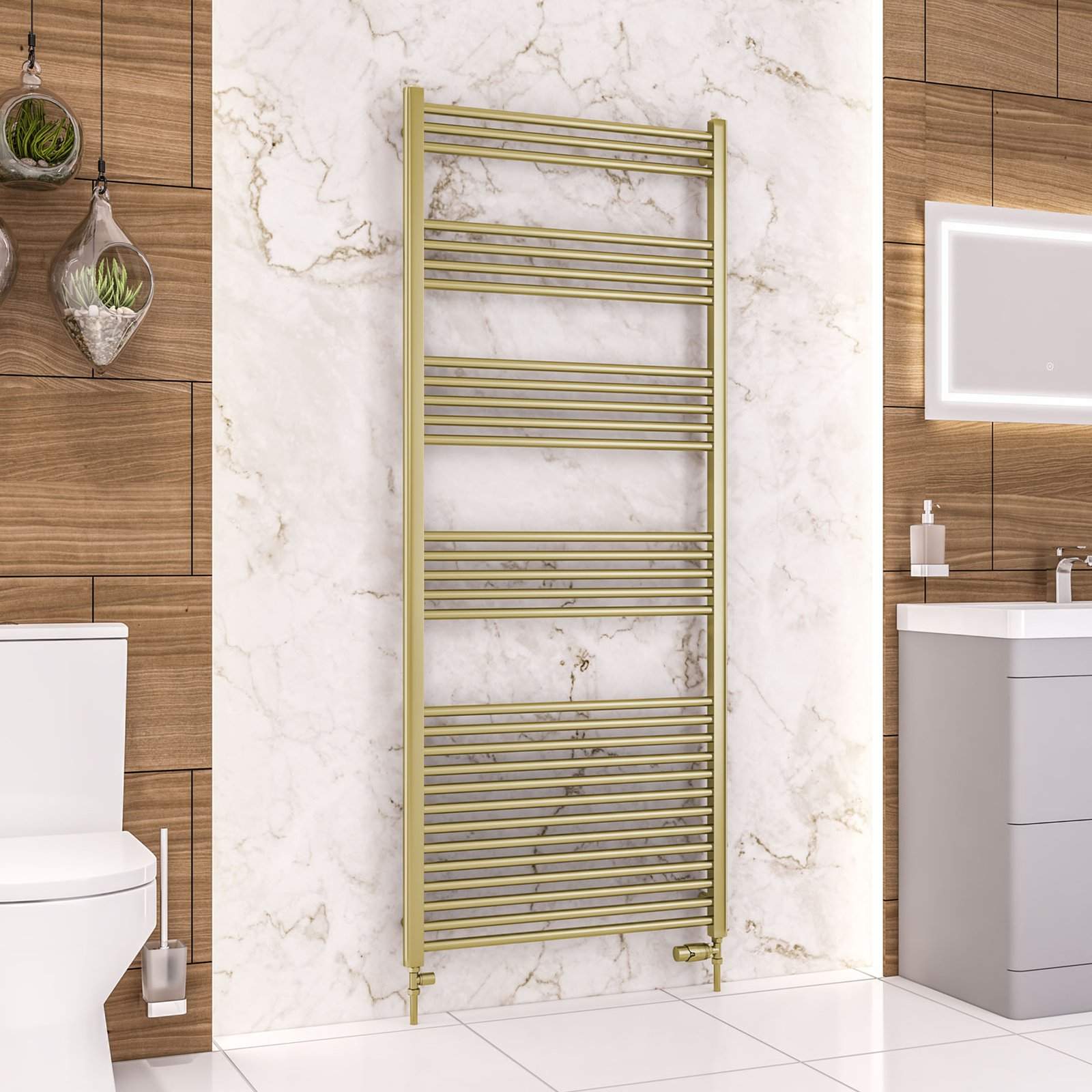 Wendover Straight Multirail 1800 x 750 - Brushed Brass
