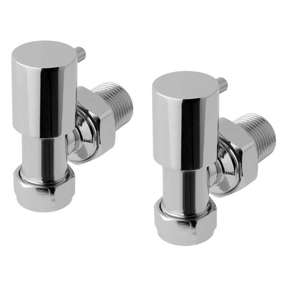 Minimalist Radiator Valves Angled (pair) Chrome