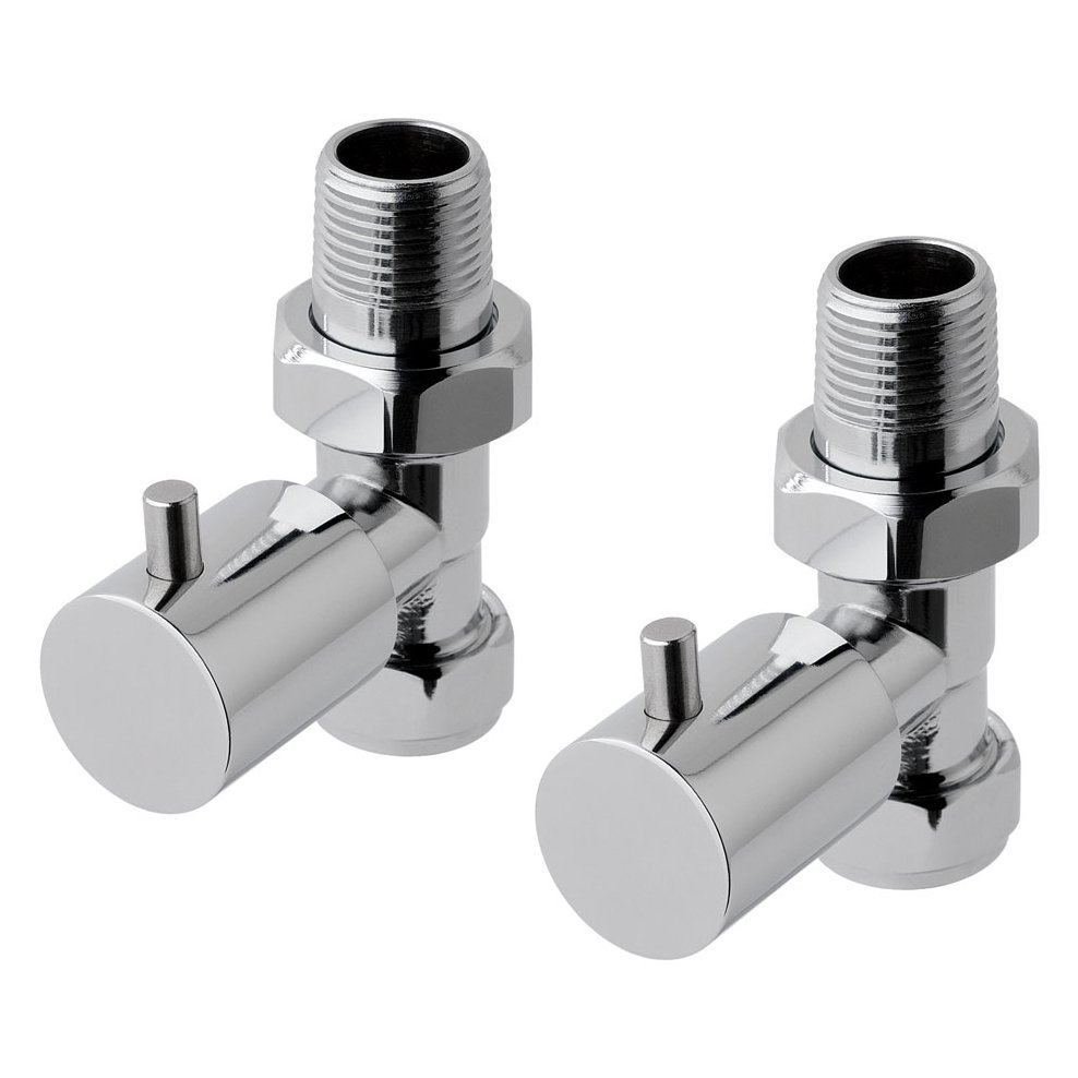 Minimalist Radiator Valves Straight (pair) Chrome