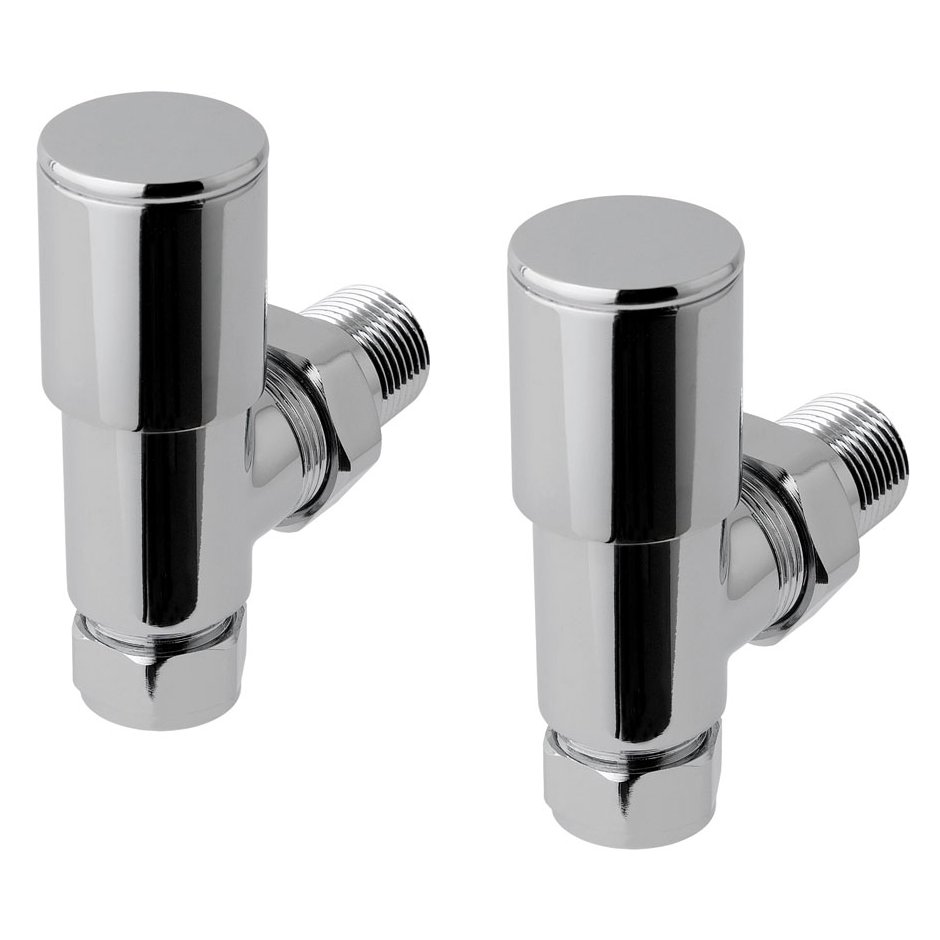Angled Radiator Valves (pair) Chrome