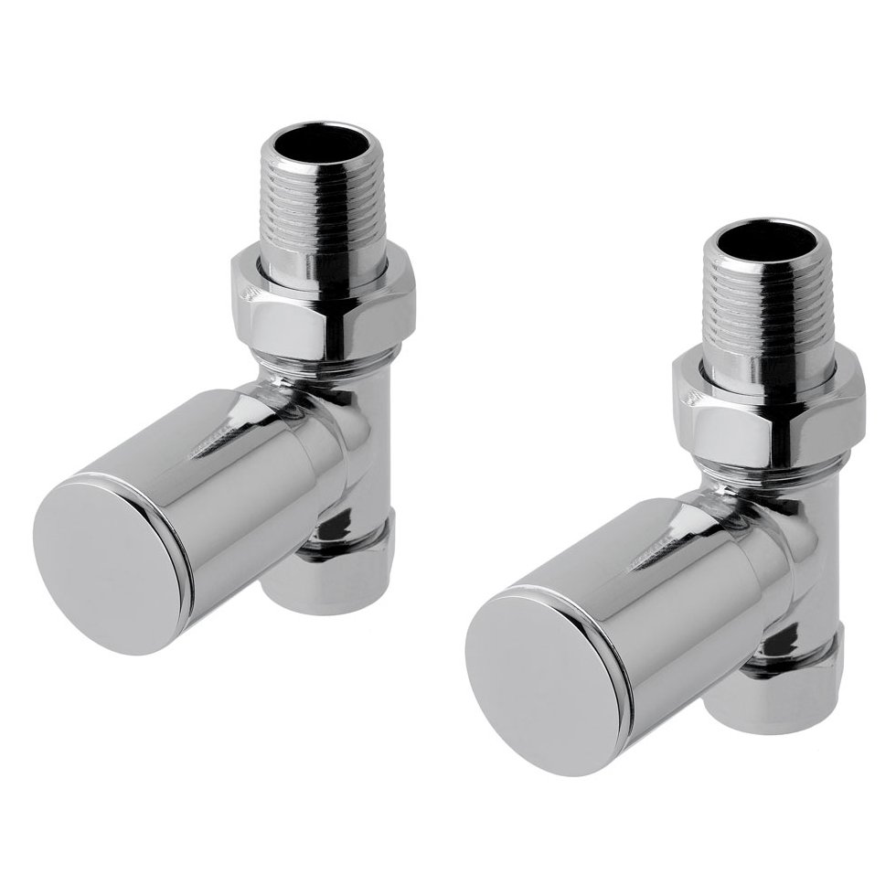Straight Radiator Valve (pair) Chrome