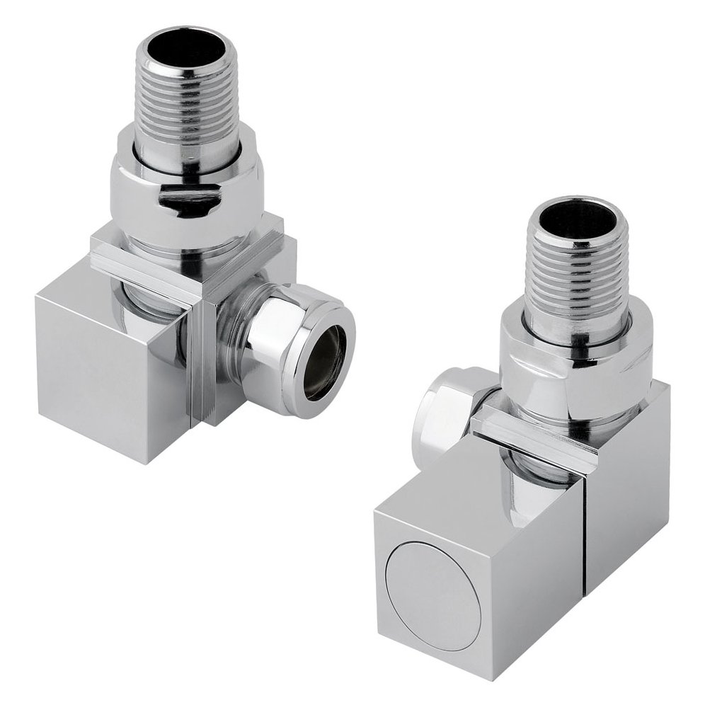 Square corner rad valves (pair) Chrome