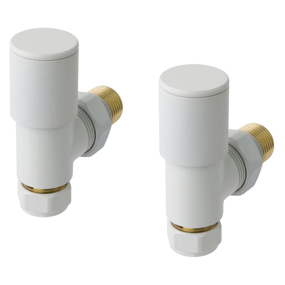 Angled radiator valve (pair) Matt White