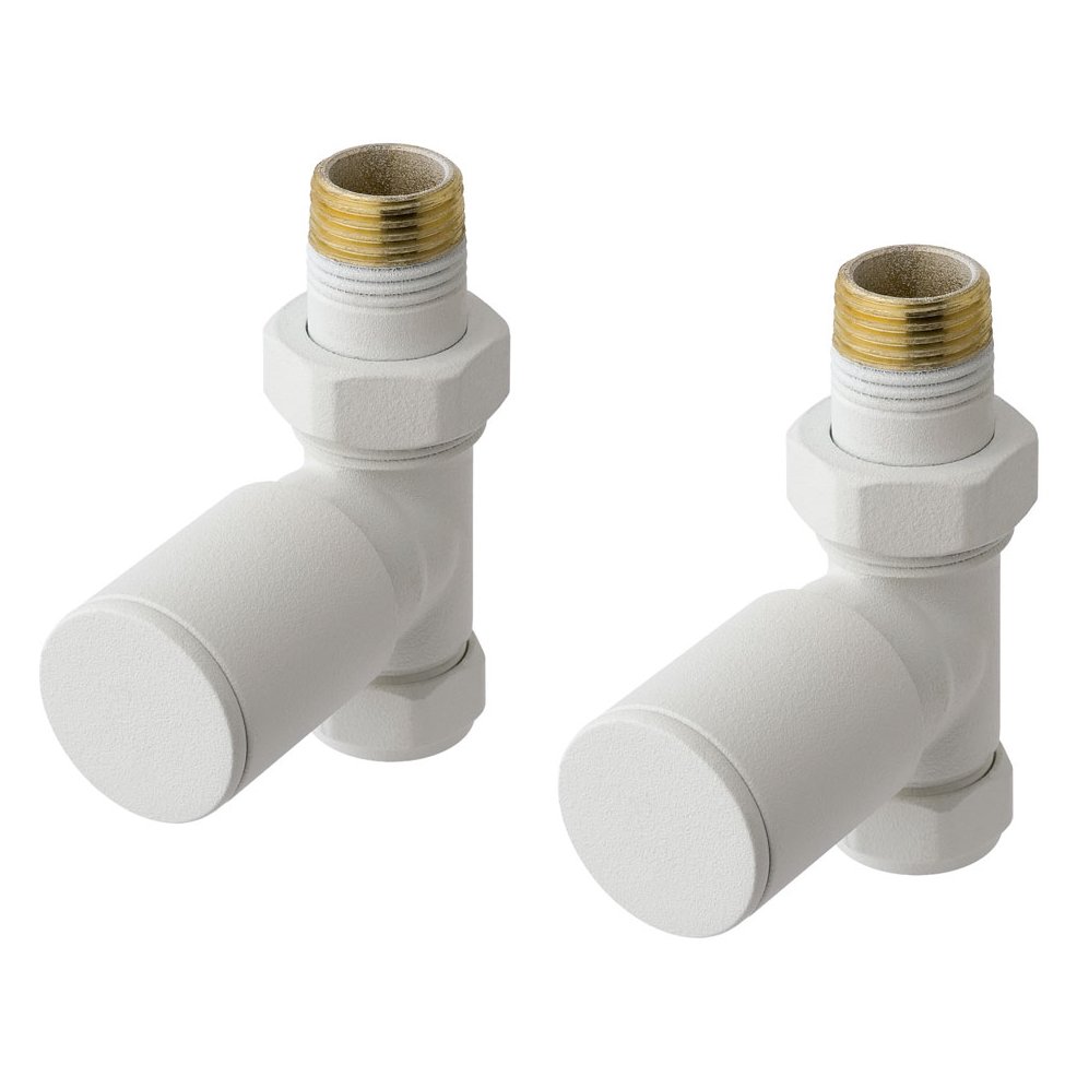 Straight radiator valve (pair) Matt White