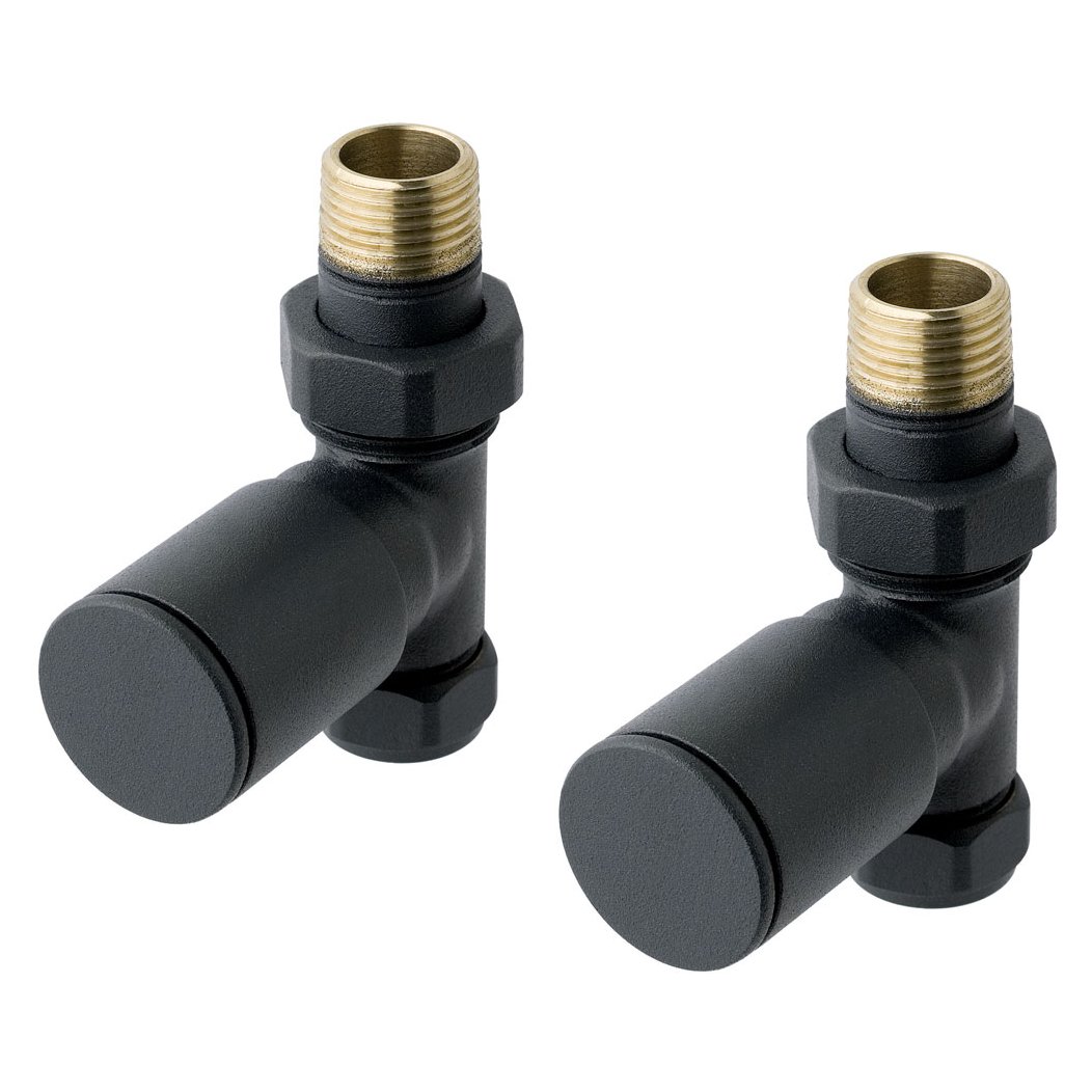 Straight radiator valve (pair) Matt Anthracite