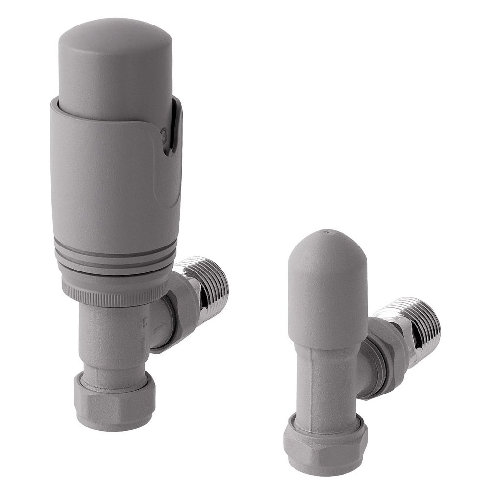 15mm Angled TRV and Lockshield Valve Matt Grey
