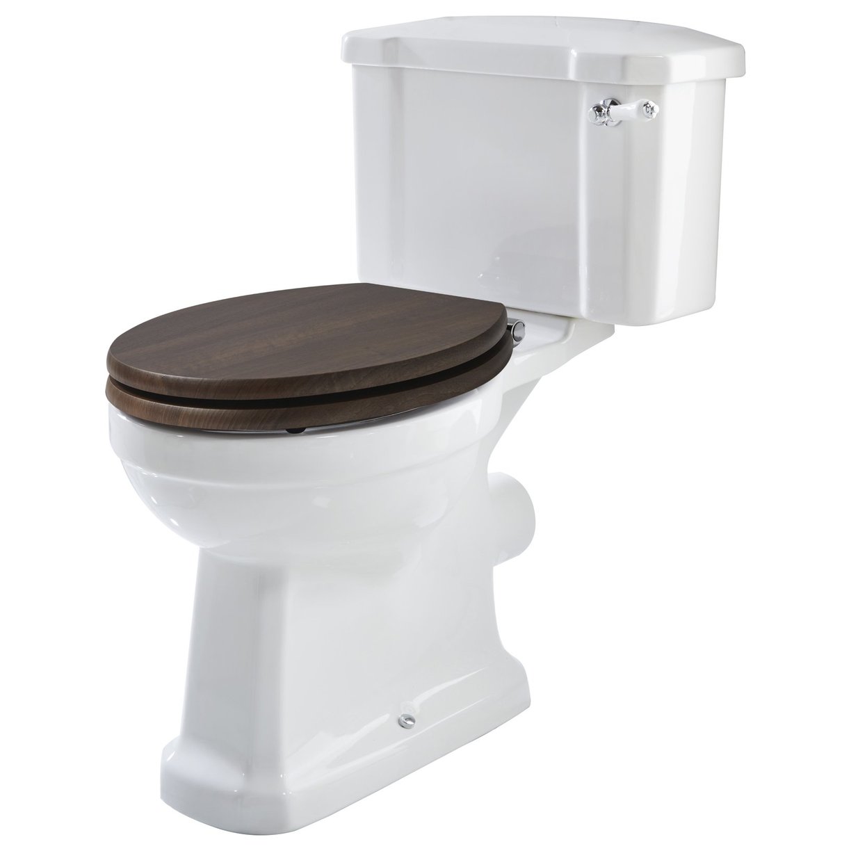 Dunbar Close-Coupled WC Pan, Cistern & Walnut Finish Soft Close Seat