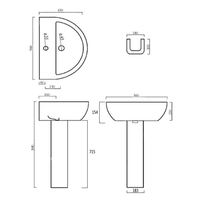 Jura 560 Basin & Pedestal