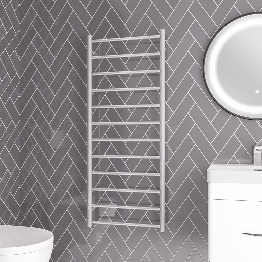 Emsbury Dry Element Towel Rail 1200 x 500 - Polished