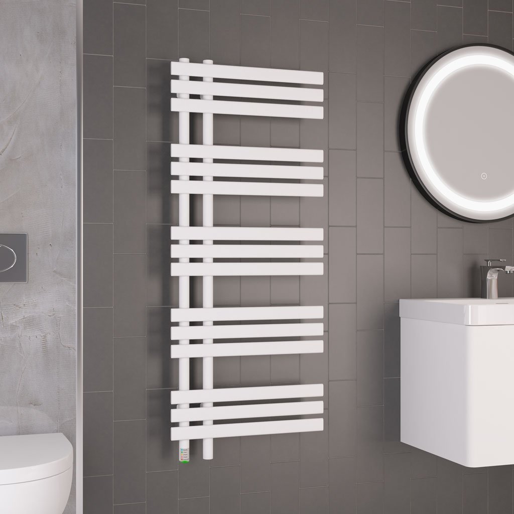 Loddon Dry Element Towel Rail 1200 x 500 - Matt White