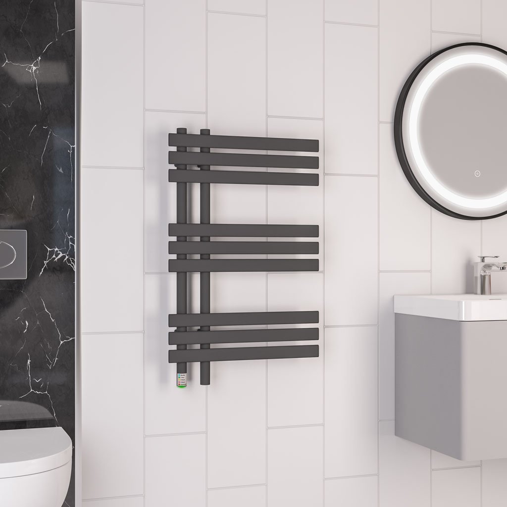 Loddon Dry Element Towel Rail 800 x 500 - Matt Anthracite
