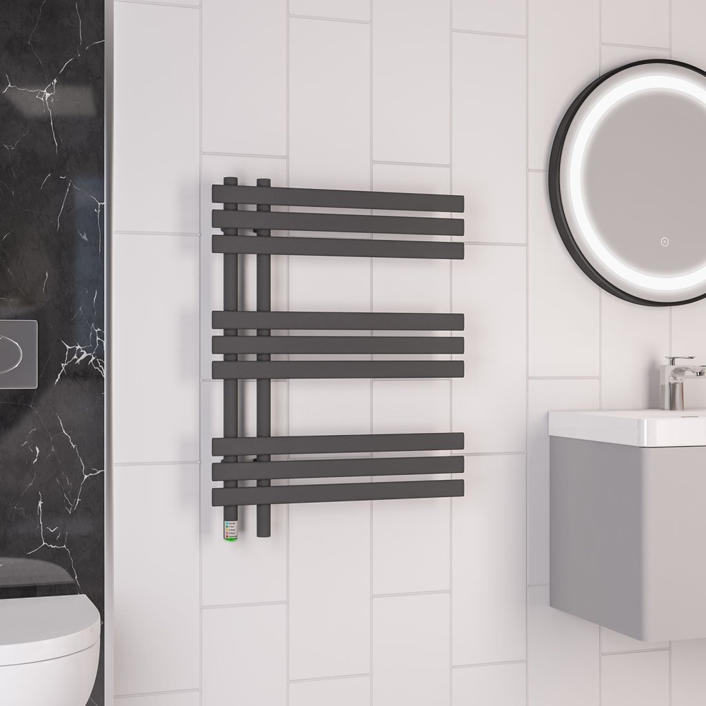 Loddon Dry Element Towel Rail 800 x 600 - Matt Anthracite