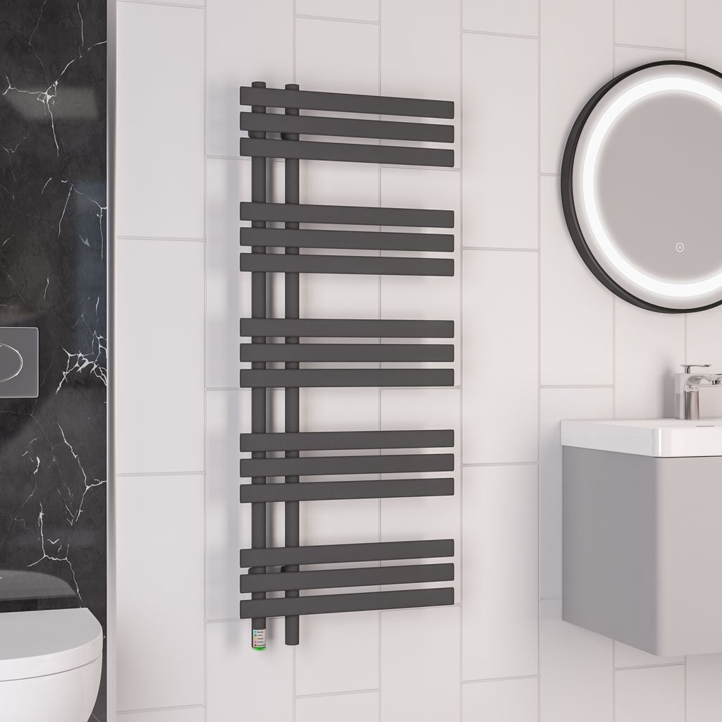 Loddon Dry Element Towel Rail 1200 x 500 - Matt Anthracite