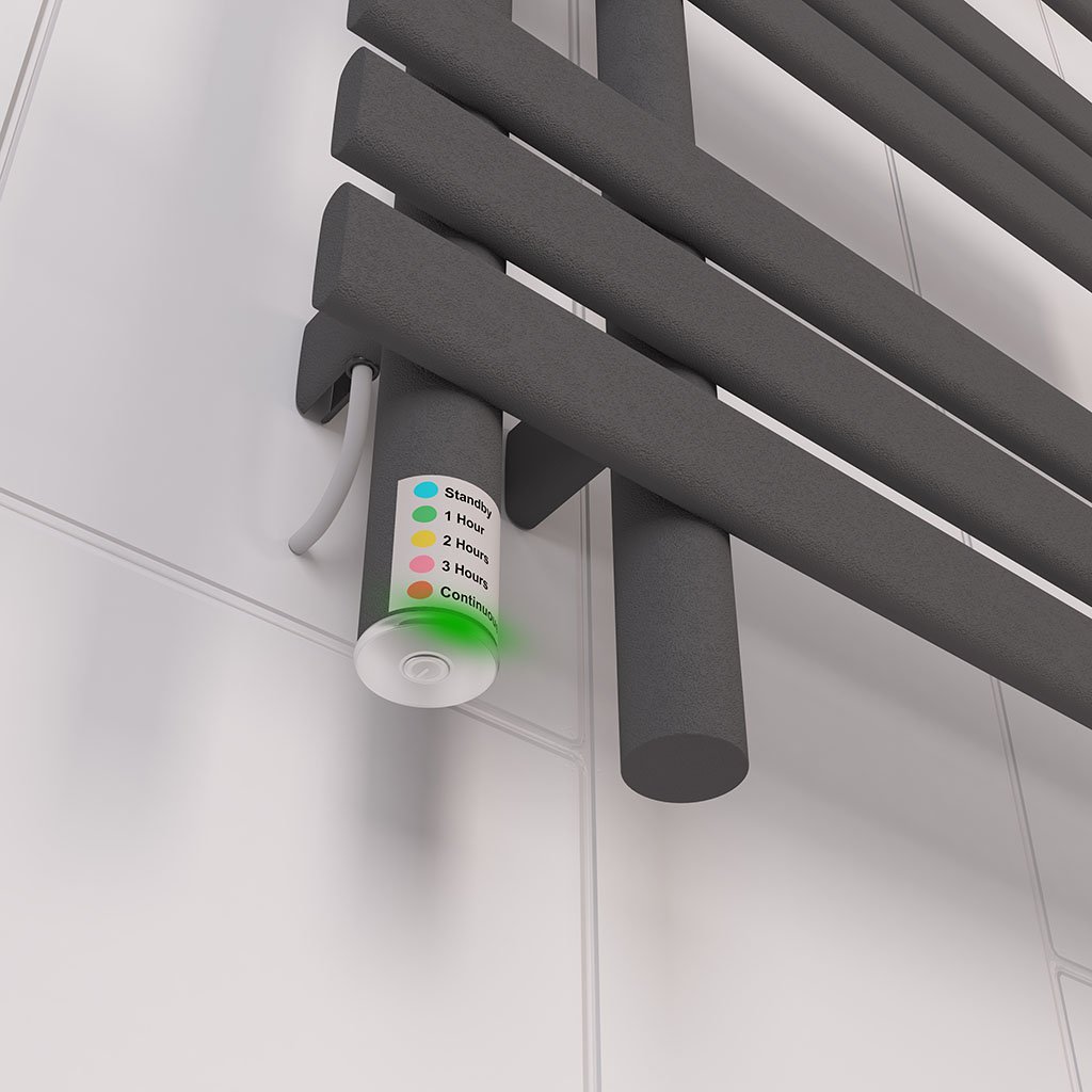 Loddon Dry Element Towel Rail 1200 x 500 - Matt Anthracite