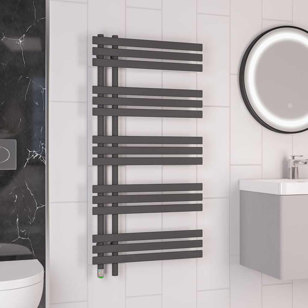 Loddon Dry Element Towel Rail 1200 x 600 - Matt Anthracite