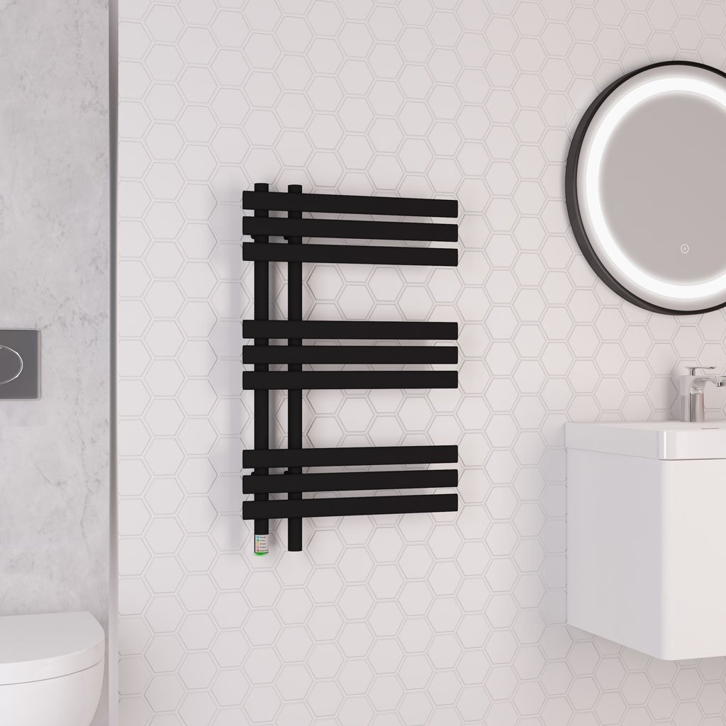 Loddon Dry Element Towel Rail 800 x 500 - Matt Black