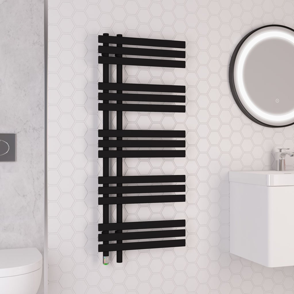 Loddon Dry Element Towel Rail 1200 x 500 - Matt Black