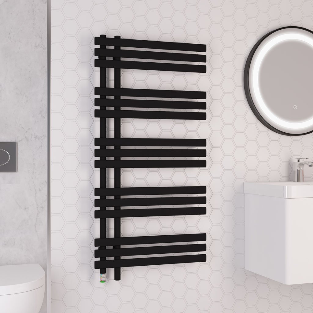 Loddon Dry Element Towel Rail 1200 x 600 - Matt Black