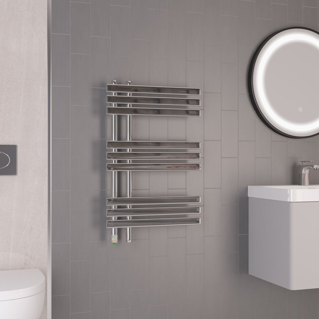 Loddon Dry Element Towel Rail 800 x 500 - Chrome