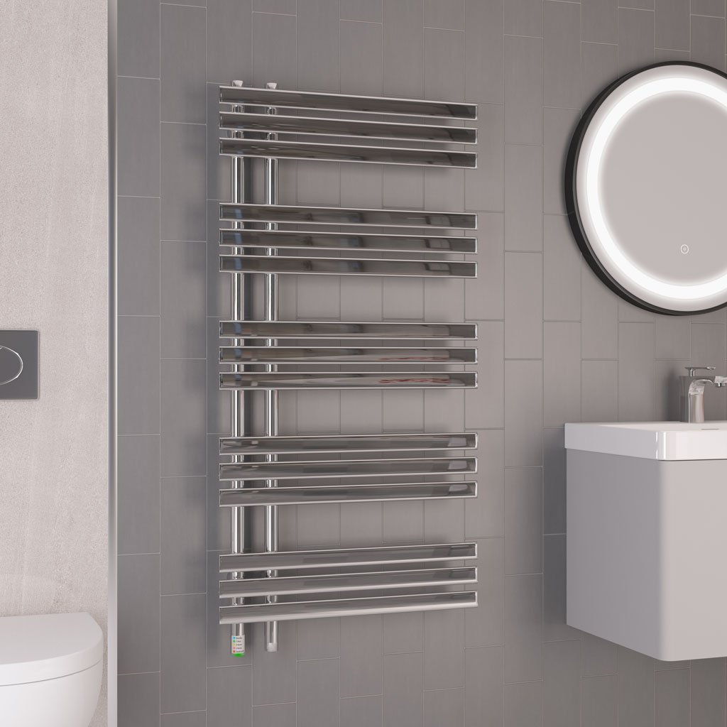 Loddon Dry Element Towel Rail 1200 x 600 - Chrome