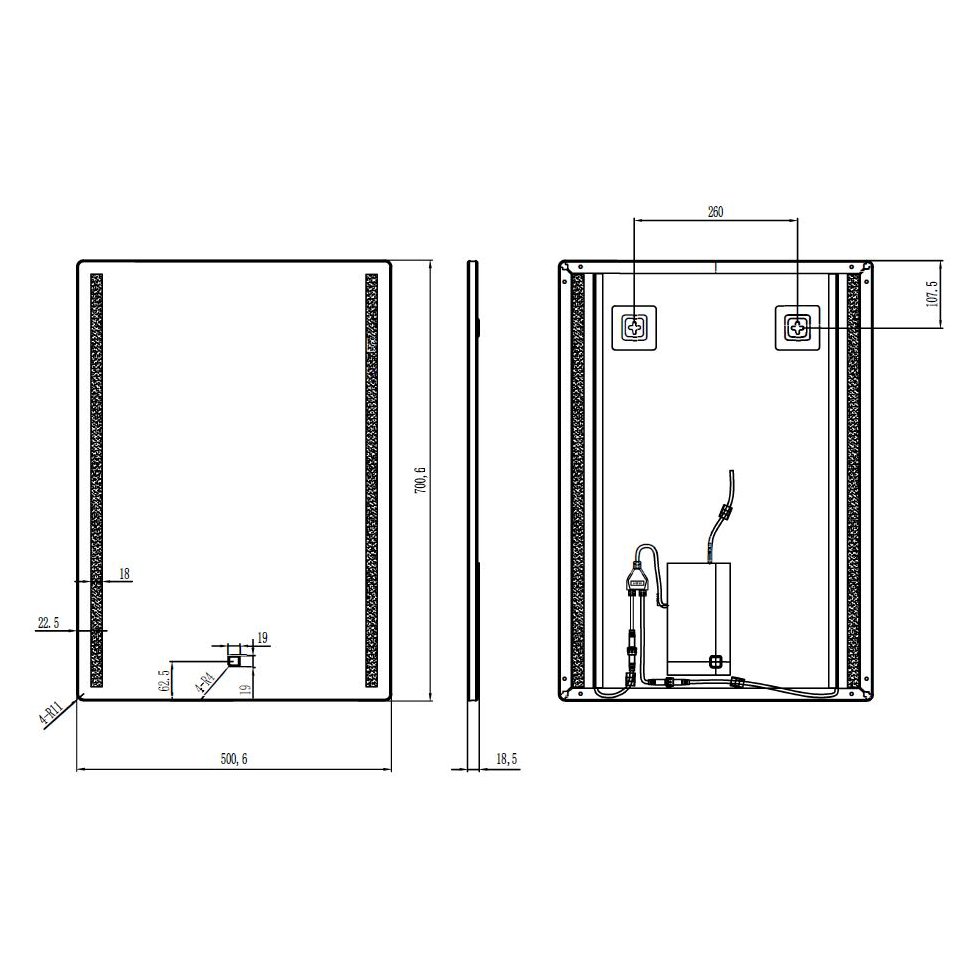 Errol LED Mirror 500 x 700mm