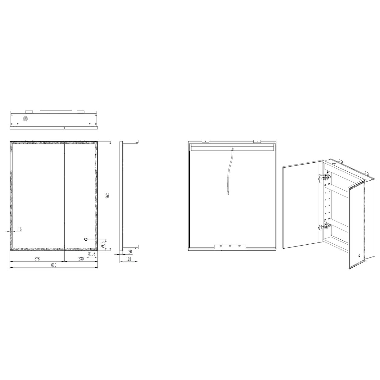 Dunkeld LED Mirror Cabinet With Bluetooth